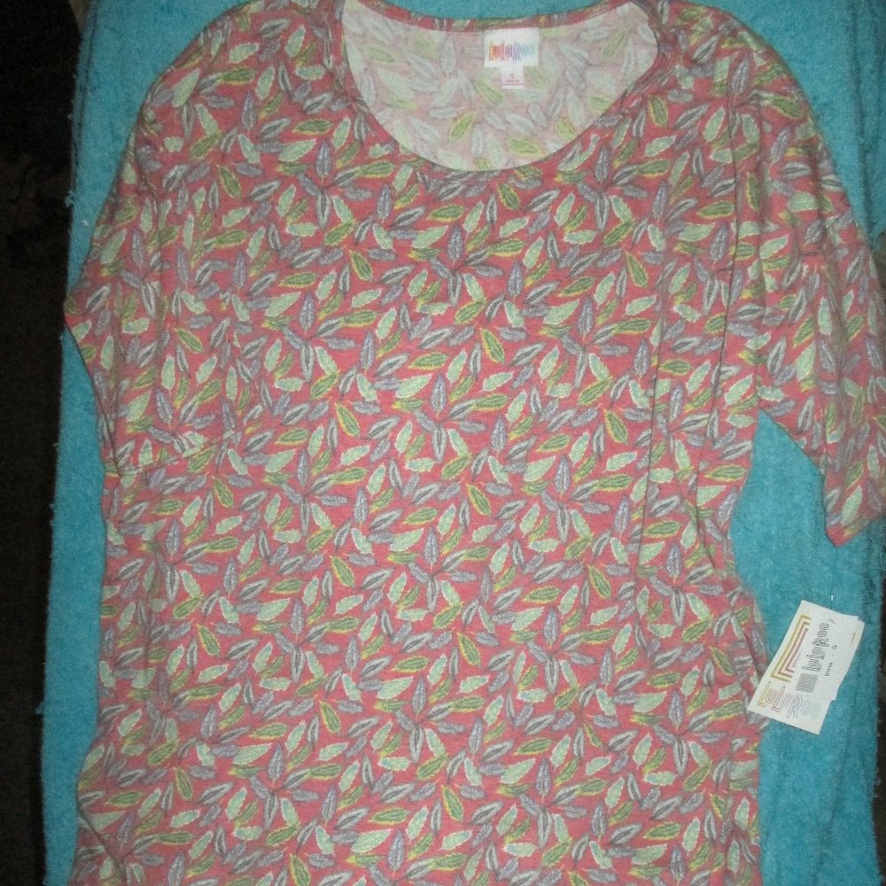 Lula Roe Floral High-Low Tunic Sz S Short Sleeve Super Soft NWT “Irma”